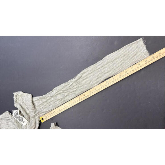 Free People Beach Boho Striped Oversized Dusty Sage Gauze Henley  Long Sleeve Sm - Picture 13 of 14